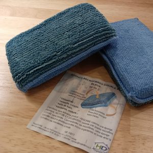 Eponge microfibres bi-face bleue (lot de 2)